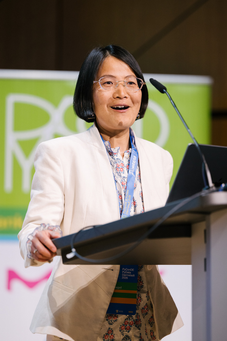 Xia He-Bleinagel speaking at PyCon DE & PyData 2026